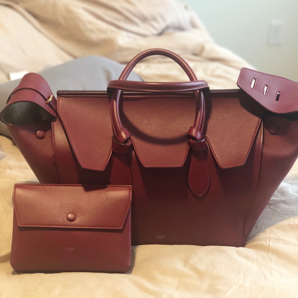 SOLD! Burgundy Celine tie knot bag